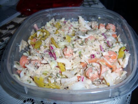 Cole Slaw Salad with Peanut dressing