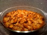 Peanut Butter Cinnamon Raisin Bread Pudding